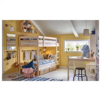 IKEA MYDAL Cadru pat suprapus, pin, 90x200 cm