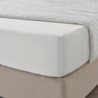 IKEA NATTJASMIN Cearsaf cu elastic, alb, 180x200 cm