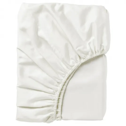 IKEA NATTJASMIN Cearsaf cu elastic, alb, 160x200 cm