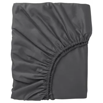 IKEA NATTJASMIN Cearsaf cu elastic, gri inchis, 160x200 cm