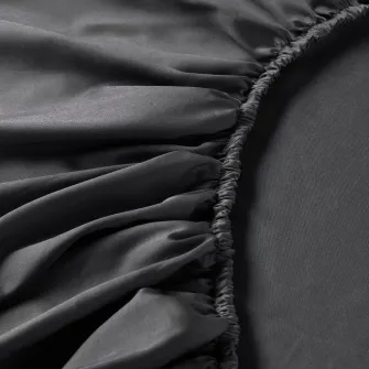IKEA NATTJASMIN Cearsaf cu elastic, gri inchis, 160x200 cm