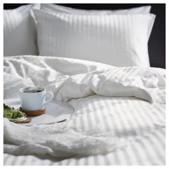 IKEA NATTJASMIN Husa pilota+2 fete perna, alb, 200x200/50x60 cm