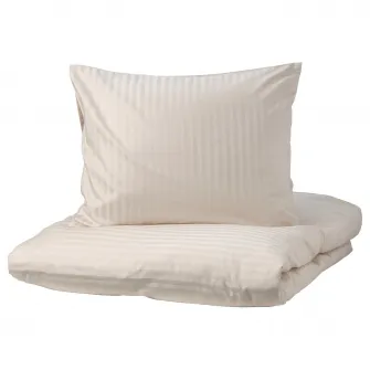 IKEA NATTJASMIN Husa pilota+fata perna, bej deschis, 150x200/50x60 cm