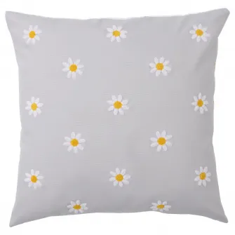IKEA NATTSLÄNDA Fata perna, model floral gri/alb, 50x50 cm