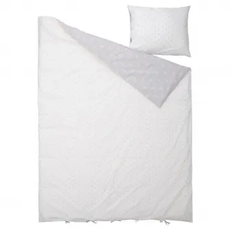 IKEA NATTSLÄNDA Husa pilota+fata perna, model floral gri/alb, 150x200/50x60 cm