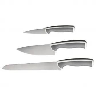 IKEA ÄNDLIG Set cutite, 3 piese, gri/alb