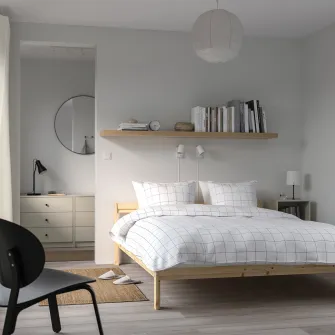 IKEA NEIDEN Cadru pat, pin/Luröy, 140x200 cm