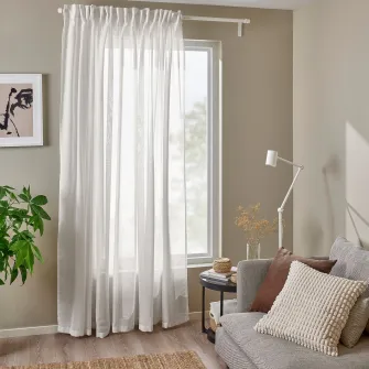 IKEA ÄNGSFRYLE Perdea, 1buc, alb/rjns, 300x300 cm