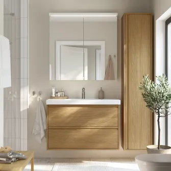 IKEA ÄNGSJÖN Masca lavoar cu sertare, aspect stejar, 100x48x63 cm