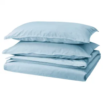 IKEA ÄNGSLILJA Husa pilota+2 fete perna, albastru-gri, 240x220/50x80 cm