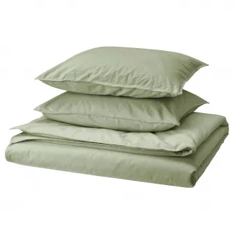 IKEA ÄNGSLILJA Husa pilota+2 fete perna, gri-verde, 200x200/50x60 cm