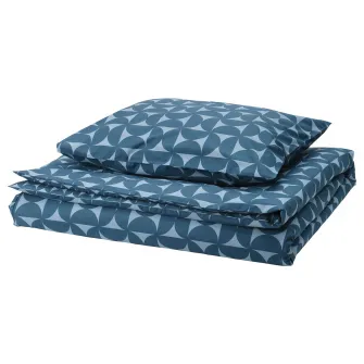 IKEA ÄNGSNEJLIKA Husa pilota+fata perna, albastru inchis/bleu, 150x200/50x60 cm