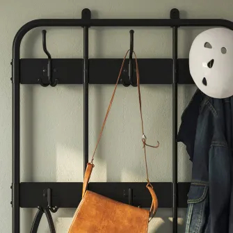 IKEA NIPÅSEN Cuier+banca pantofi, negru, 190x35x79 cm