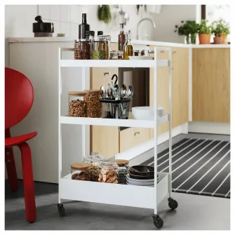 IKEA NISSAFORS Carucior, alb, 50.5x30x83 cm