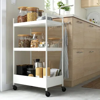 IKEA NISSAFORS Carucior, alb, 50.5x30x83 cm