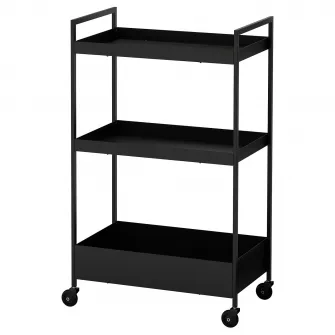 IKEA NISSAFORS Carucior, negru, 50.5x30x83 cm