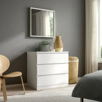 IKEA NISSEDAL Oglinda, alb, 65x65 cm