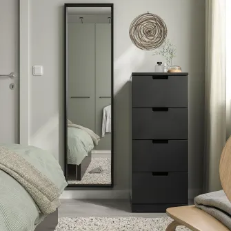 IKEA NISSEDAL Oglinda, negru, 40x150 cm