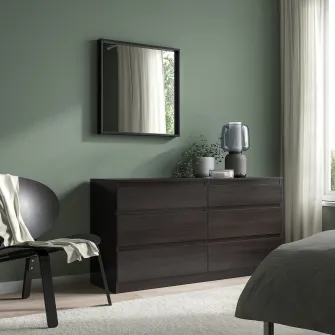 IKEA NISSEDAL Oglinda, negru, 65x65 cm