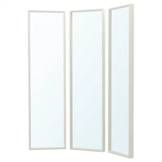 IKEA NISSEDAL Combinatie cu oglinda, alb, 130x150 cm