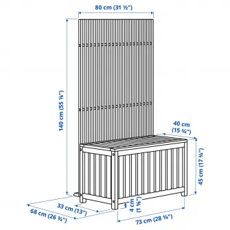 IKEA NÄMMARÖ Cutie depozitare cu paravan, exterior/maro deschis vopsit, 80x68x140 cm