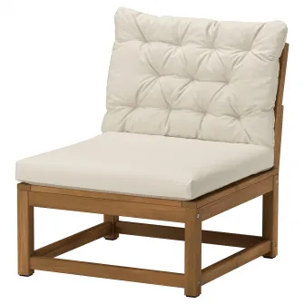 IKEA NÄMMARÖ Fotoliu exterior, maro deschis vopsit/Kuddarna gri deschis-bej