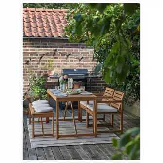 IKEA NÄMMARÖ Masa exterior, maro deschis vopsit, 140x75 cm