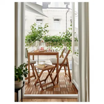 IKEA NÄMMARÖ Masa exterior, maro deschis vopsit, 75x63 cm