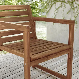 IKEA NÄMMARÖ Scaun cu brate, exterior, maro deschis vopsit
