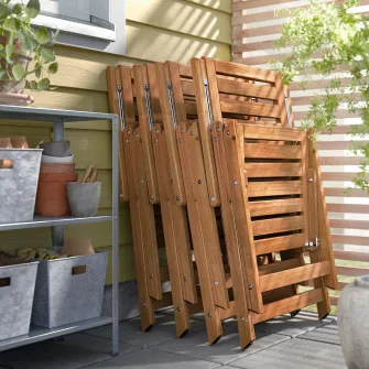 IKEA NÄMMARÖ Scaun reglabil exterior, pliant maro deschis vopsit