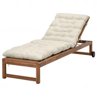 IKEA NÄMMARÖ Sezlong, exterior maro deschis vopsit/Kuddarna gri deschis-bej