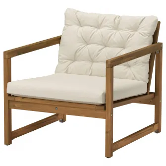 IKEA NÄMMARÖ Sezlong, exterior, maro deschis vopsit/Kuddarna gri deschis-bej