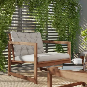 IKEA NÄMMARÖ Sezlong, exterior, maro deschis vopsit/Kuddarna gri deschis-bej