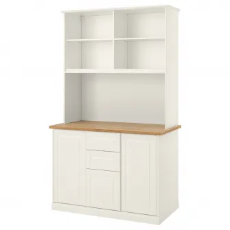 IKEA ÖNNERUP Bucatarie modulara, alb murdar, 130x64x219 cm