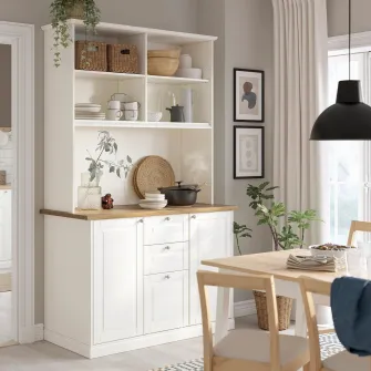 IKEA ÖNNERUP Bucatarie modulara, alb murdar, 130x64x219 cm