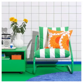 IKEA ÖNNESTAD Set perne fotoliu, verd/alb/Radbyn