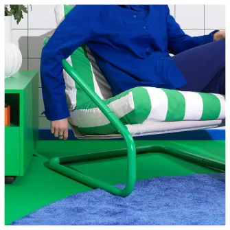IKEA ÖNNESTAD Set perne fotoliu, verd/alb/Radbyn