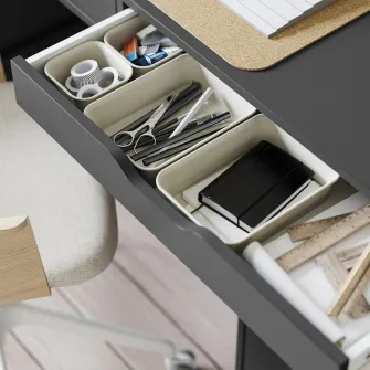 IKEA NOJIG Organizator, plastic/bej, 15x20x5 cm