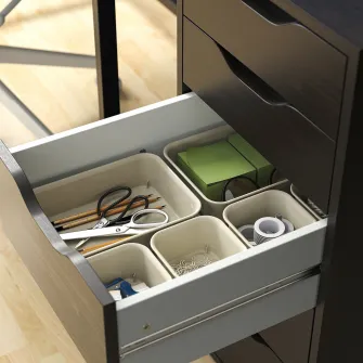 IKEA NOJIG Organizator, plastic/bej, 15x20x5 cm