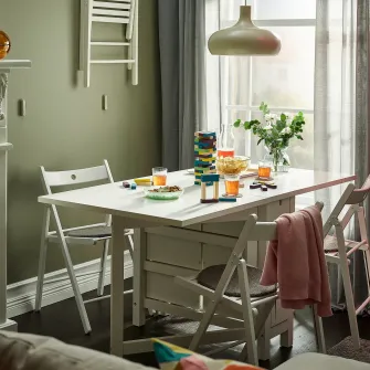IKEA NORDEN Masa pliabila, alb, 26/89/152x80 cm