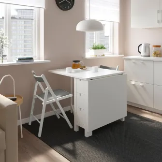 IKEA NORDEN Masa pliabila, alb, 26/89/152x80 cm