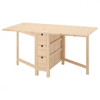 IKEA NORDEN Masa pliabila, mesteacan, 26/89/152x80 cm