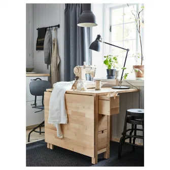 IKEA NORDEN Masa pliabila, mesteacan, 26/89/152x80 cm