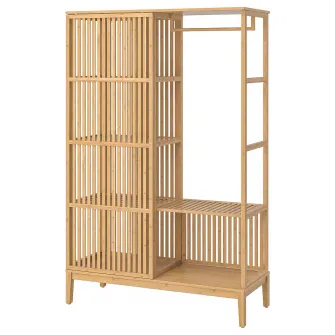 IKEA NORDKISA Dulap deschis cu usa glisanta, bambus, 120x186 cm