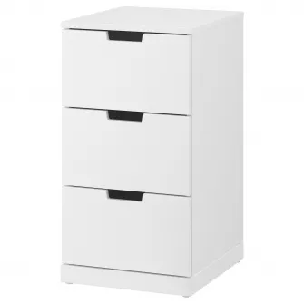 IKEA NORDLI Comoda 3 sertare, alb, 40x76 cm