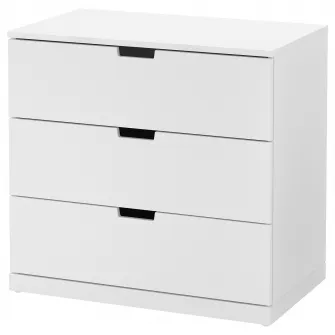 IKEA NORDLI Comoda 3 sertare, alb, 80x76 cm