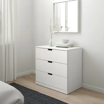 IKEA NORDLI Comoda 3 sertare, alb, 80x76 cm