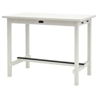 IKEA NORDVIKEN Masa bar, alb, 140x80x105 cm