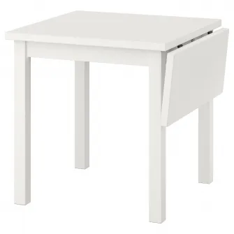 IKEA NORDVIKEN Masa cu extensie plianta, alb, 74/104x74 cm