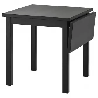 IKEA NORDVIKEN Masa cu extensie plianta, negru, 74/104x74 cm
